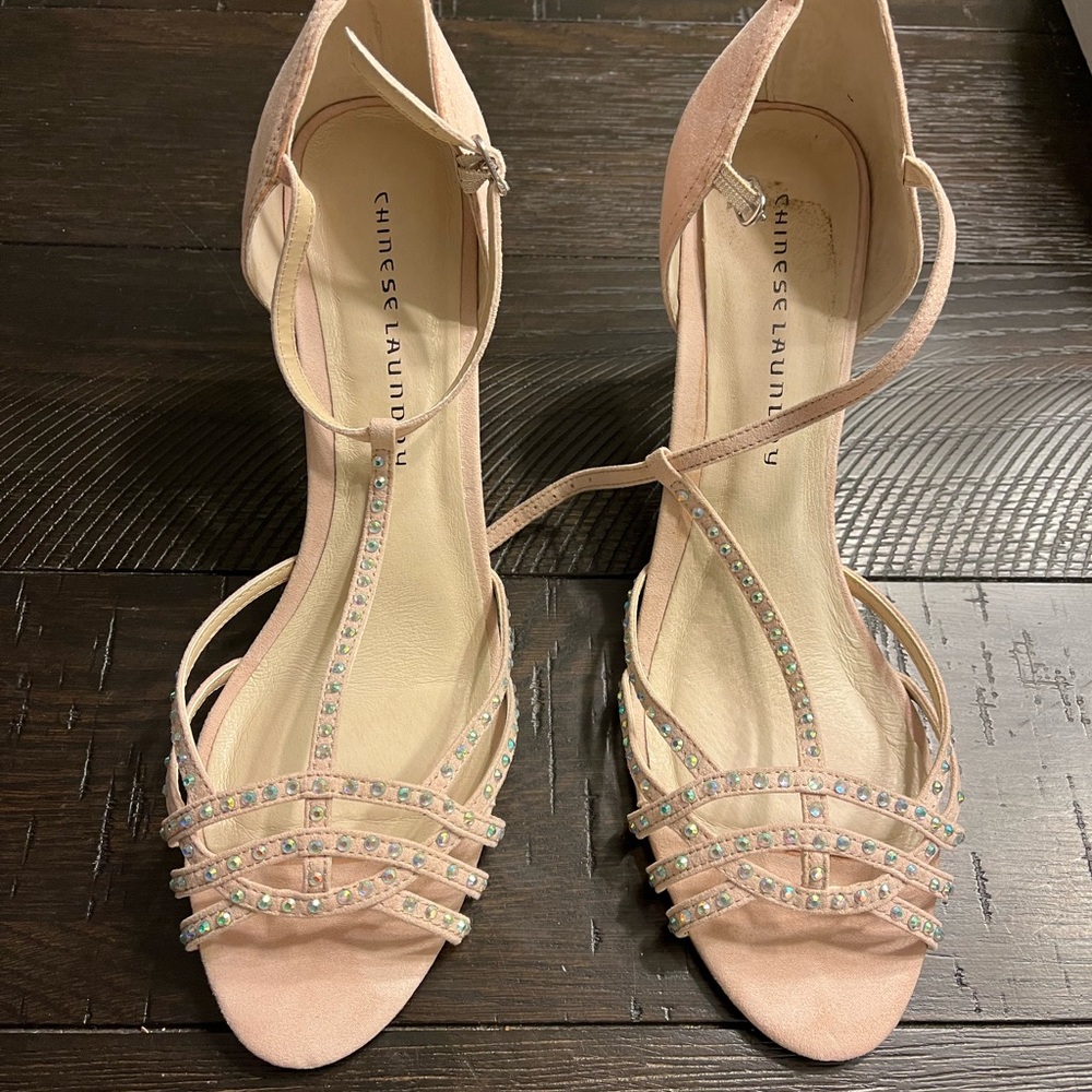 Chinese Laundry high heel nude sandals
